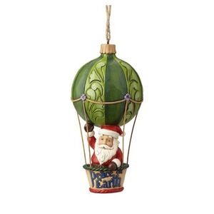 Jim Shore Santa Claus Hot Air Balloon Ornament Christmas 6001511 Tag and Bag